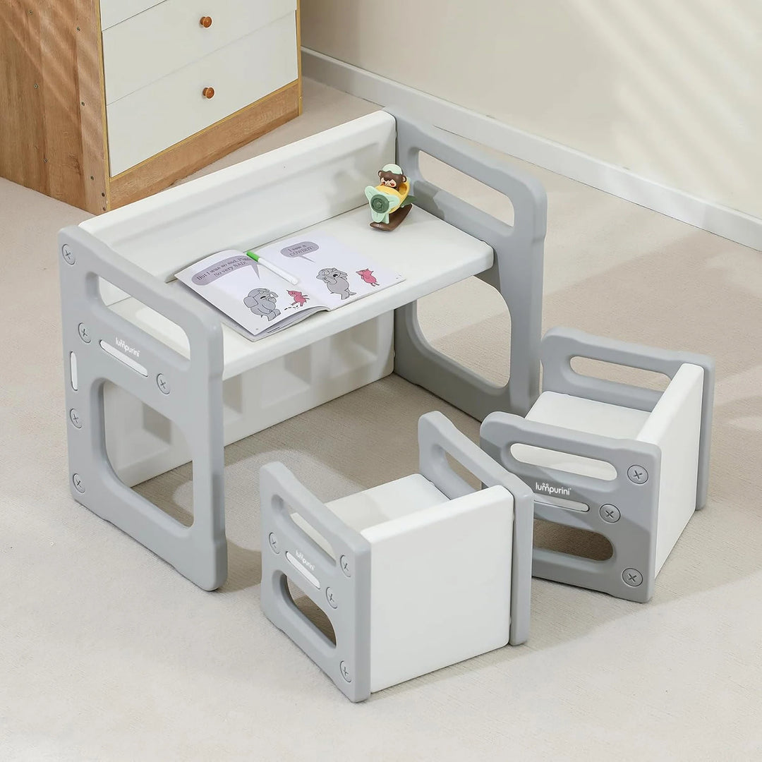5-IN-1 CHILDREN'S TABLE AND TWO CHAIRS SET FOR LEARNING AND CREATIVITY