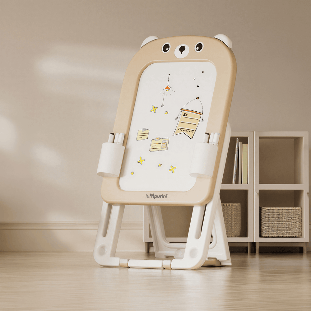 TABLICA EDUKACYJNA DLA NAUKI DZIECI 2W1 SZTALUGA MAGNETYCZNA + AKCESORIA