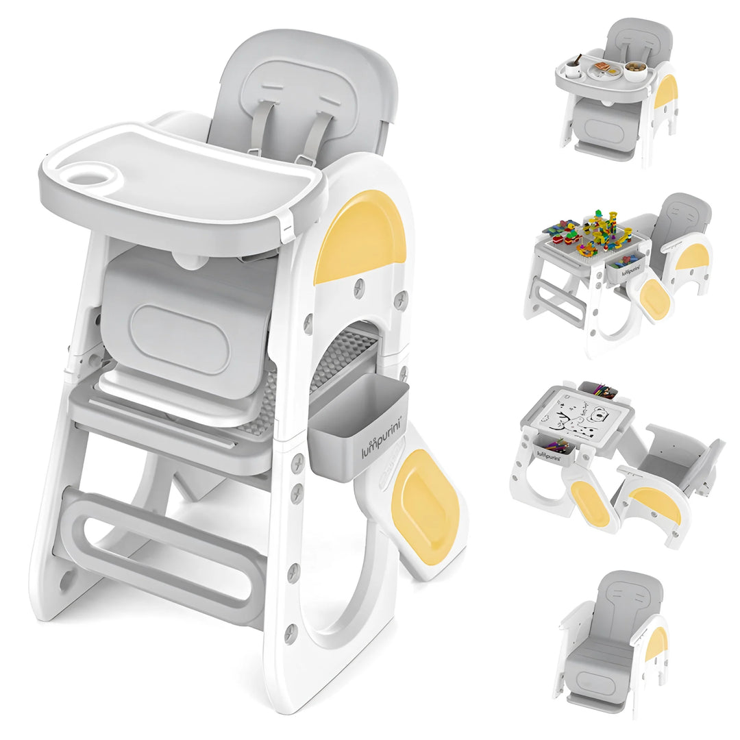5-IN-1 CONVERTIBLE BABY HIGH CHAIR & ACTIVITY CENTER: FEEDING, LEARNING, AND CREATIVE PLAY