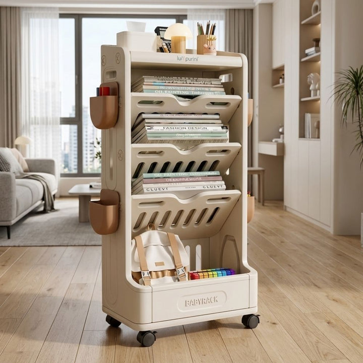 CHILDREN'S BOOK & TOY ORGANIZER – LARGE STORAGE RACK – KIDS BOOKSHELF & UNIT