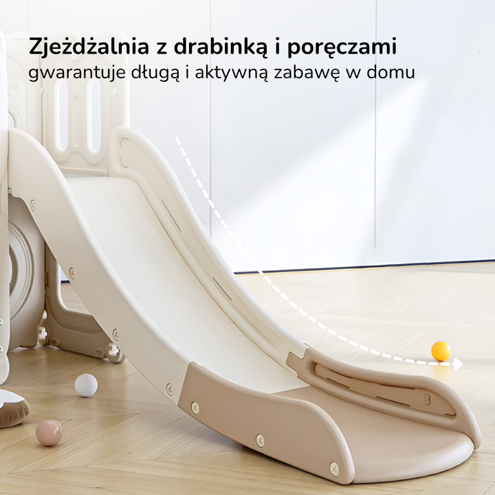 PLAC ZABAW DOMOWY OGRODOWY DLA DZIECI 4W1 HUSTAWKA ZJEŻDŻALNIA TUNEL DOMEK
