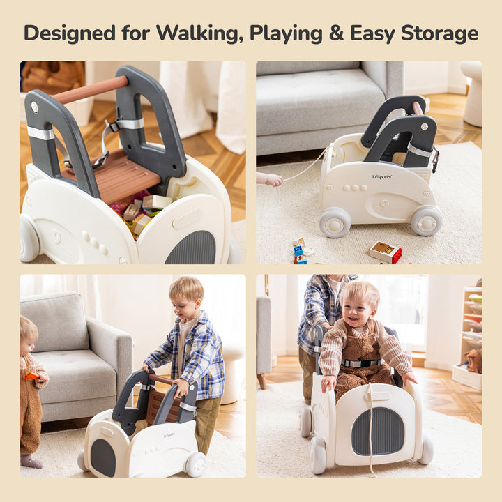 4-IN-1 BABY WALKER, PUSH TOY, AND RIDE-ON WAGON – TOY ORGANIZER WITH SPEED CONTROL