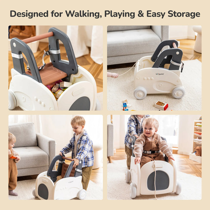 4-IN-1 BABY WALKER, PUSH TOY, AND RIDE-ON WAGON – TOY ORGANIZER WITH SPEED CONTROL