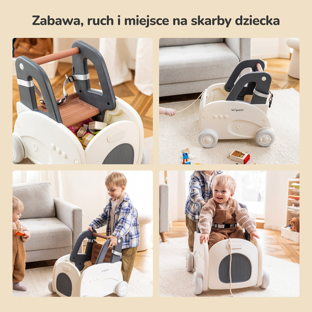 PCHACZ CHODZIK JEŹDZIK WÓZEK 4W1 ORGANIZER NA ZABAWKI REGULACJA PRĘDKOŚCI