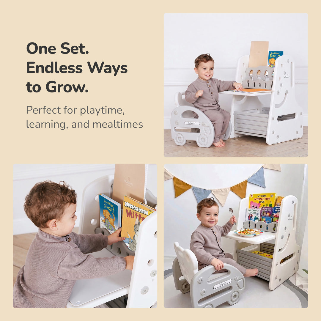 MULTIFUNCTIONAL CHILDREN'S TABLE AND CHAIR SET – LEARNING AND CREATIVITY SET