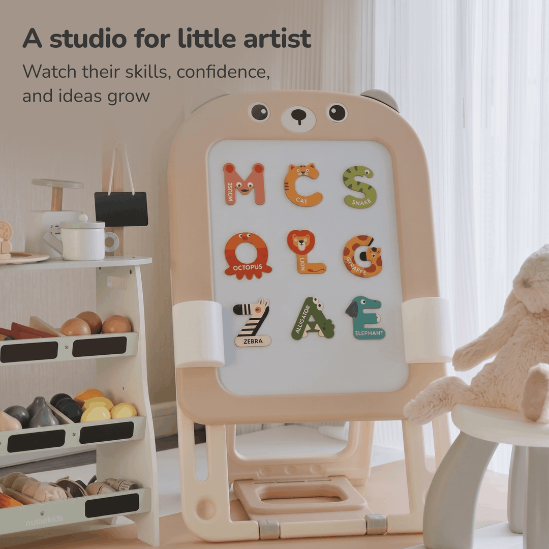 2-IN-1 MAGNETIC EDUCATIONAL KIDS BOARD + CHAIR + ACCESSORIES