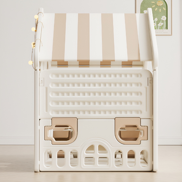 KIDS' PLAYHOUSE & ACTIVITY CENTER: INDOOR/OUTDOOR WITH STORAGE, TABLE, AND CANOPY