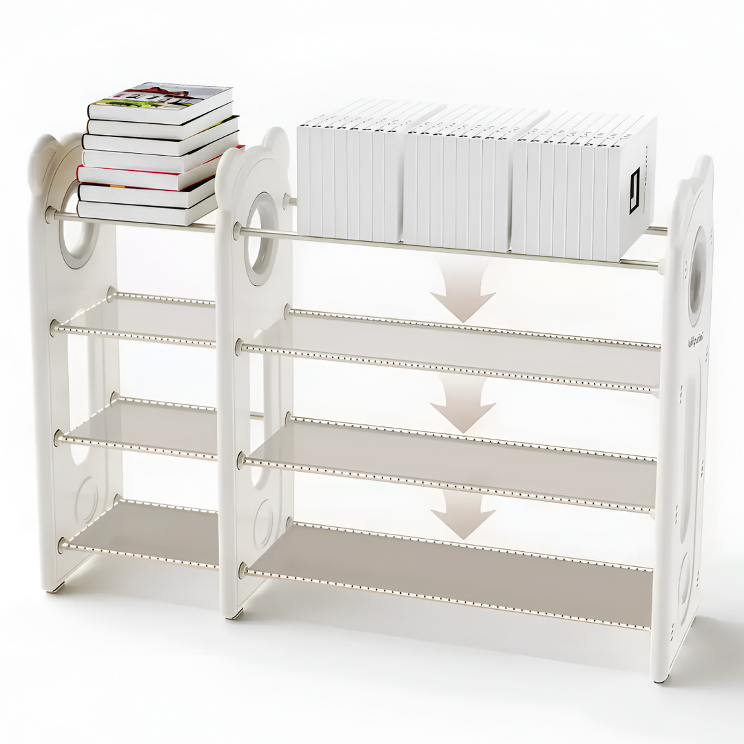 CHILDREN'S STORAGE RACK WITH PLASTIC BINS – LARGE TOY ORGANIZER – KIDS FURNITURE
