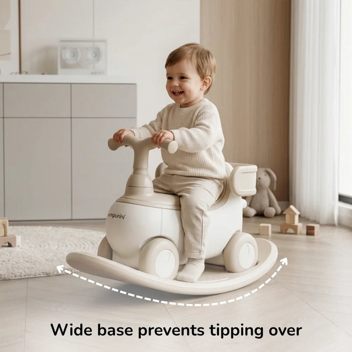4-IN-1 ROCKING HORSE RIDE-ON TOY – BALANCE BIKE & RIDE-ON WITH PUSH HANDLE