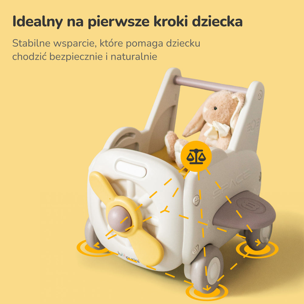 PCHACZ CHODZIK JEŹDZIK WÓZEK 4W1 ORGANIZER NA ZABAWKI REGULACJA PRĘDKOŚCI