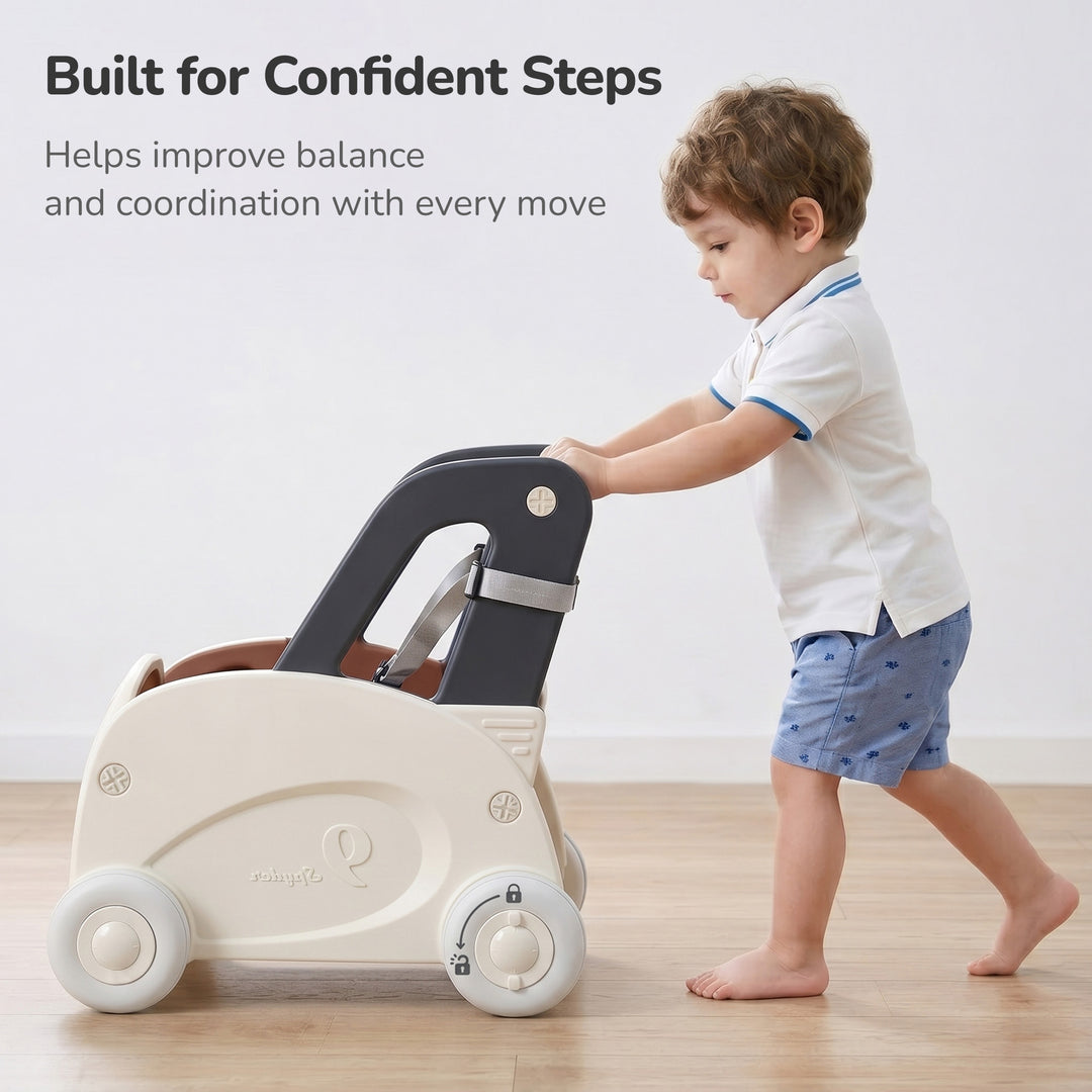 4-IN-1 BABY WALKER, PUSH TOY, AND RIDE-ON WAGON – TOY ORGANIZER WITH SPEED CONTROL