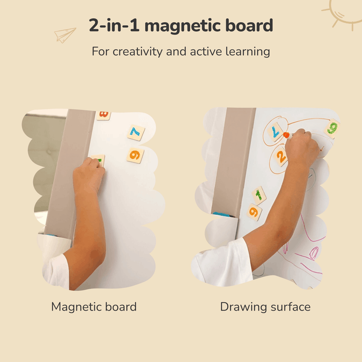 2-IN-1 EDUCATIONAL KIDS LEARNING BOARD – MAGNETIC EASEL + ACCESSORIES