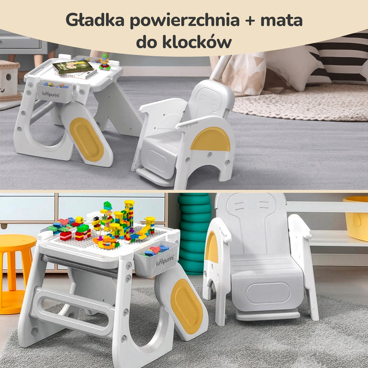 KRZESEŁKO DO KARMIENIA DZIECI 5W1 ROZKŁADANE REGULOWANE STOLIK KRZESŁO