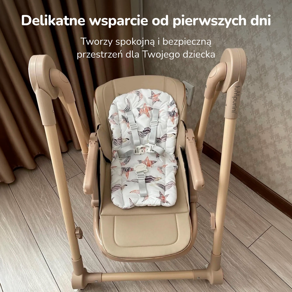 KRZESEŁKO DO KARMIENIA Z BUJACZKIEM LEŻACZKIEM REGULOWANE SKŁADANE 3W1