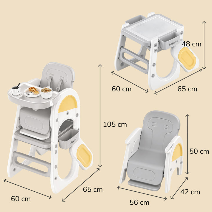 5-IN-1 CONVERTIBLE BABY HIGH CHAIR & ACTIVITY CENTER: FEEDING, LEARNING, AND CREATIVE PLAY