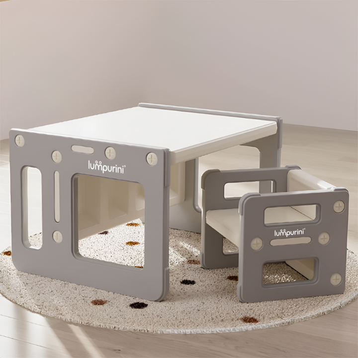 5-IN-1 CHILDREN'S TABLE AND TWO CHAIRS SET FOR LEARNING AND CREATIVITY