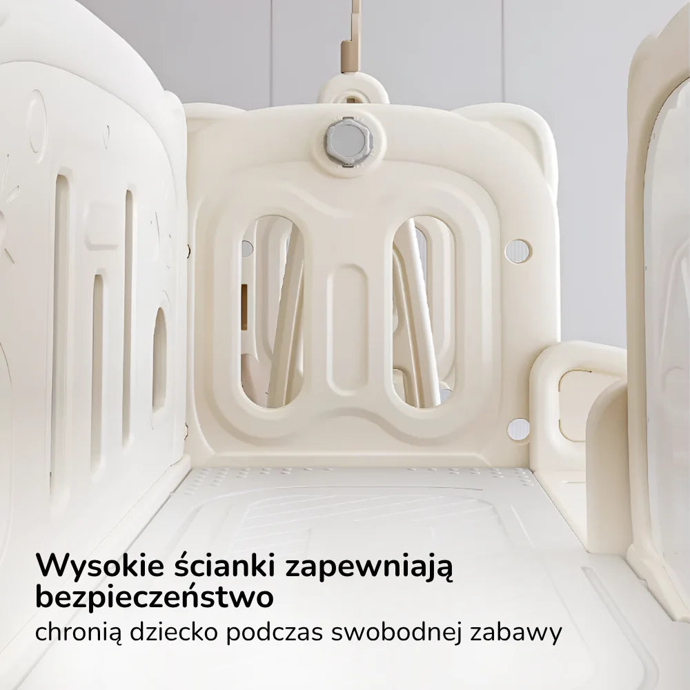 Plac zabaw dla dzieci 4w1 Lumpurini Bartolomea – zjeżdżalnia, huśtawka, tablica i tunel-domek