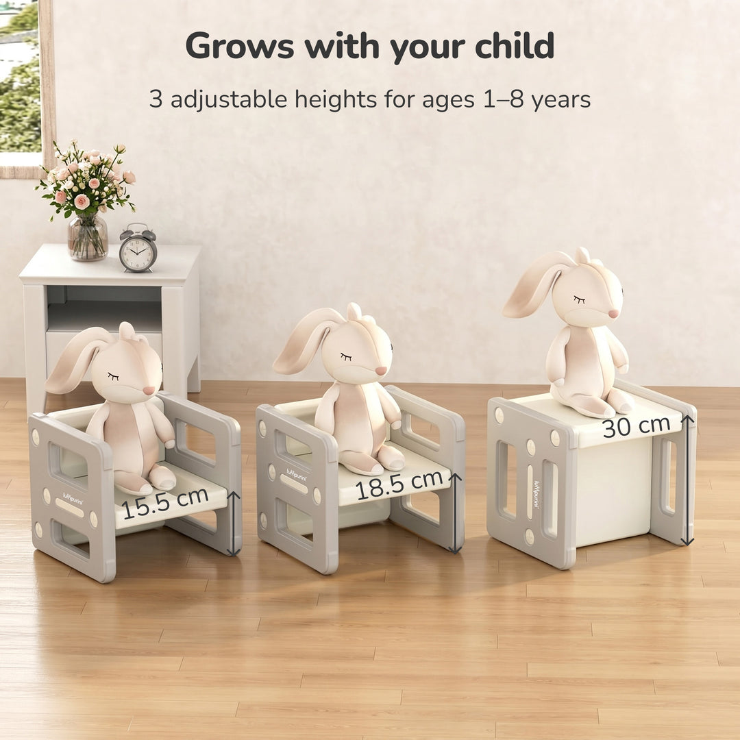 5-IN-1 CHILDREN'S TABLE AND CHAIR TRANSFORMER SET FOR STUDY AND CREATIVITY