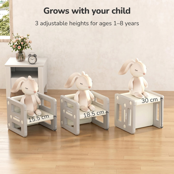 5-IN-1 CHILDREN'S TABLE AND CHAIR TRANSFORMER SET FOR STUDY AND CREATIVITY