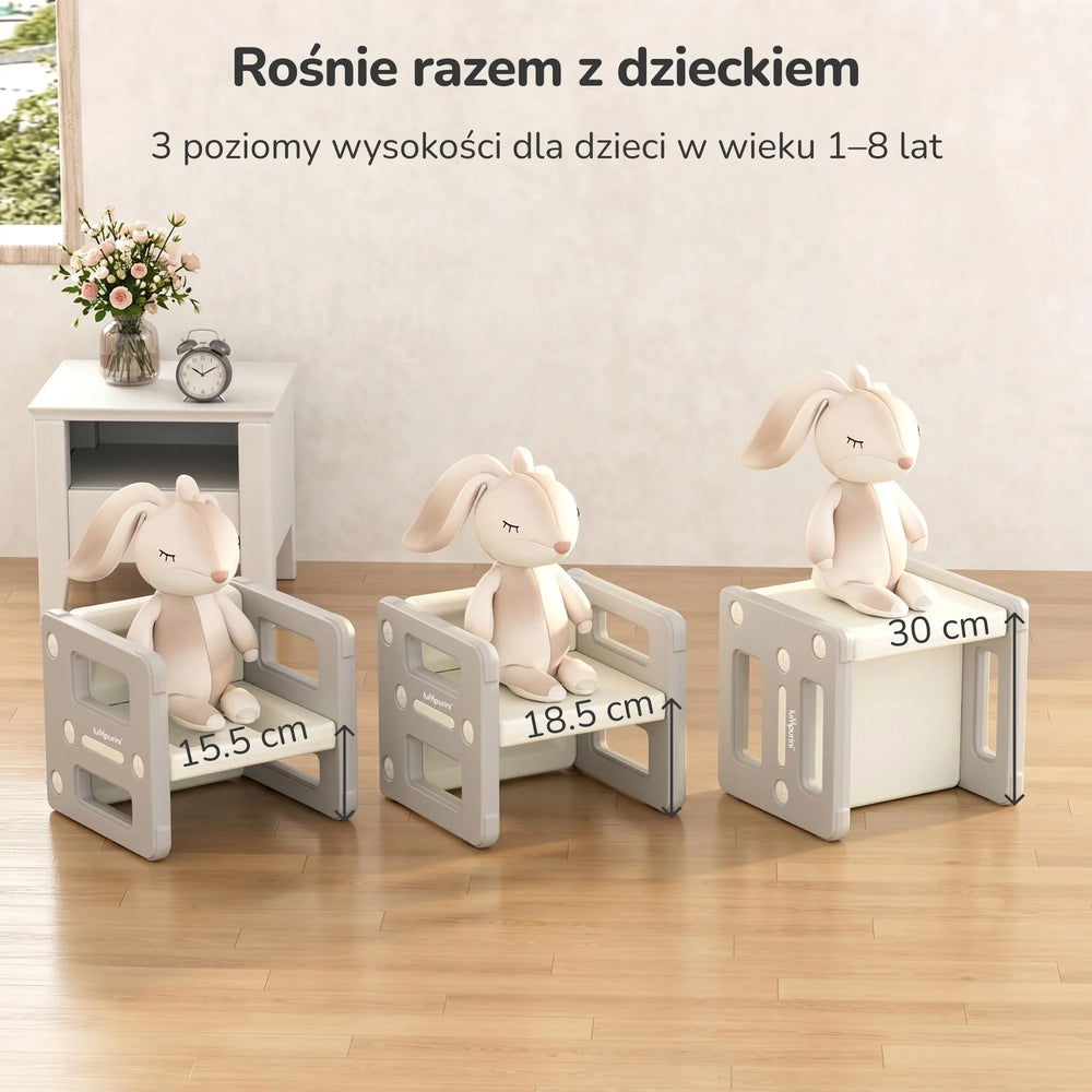 Stolik i krzesełko dla dzieci 5w1 Lumpurini Dafne Uno – zestaw transformer do nauki i zabawy