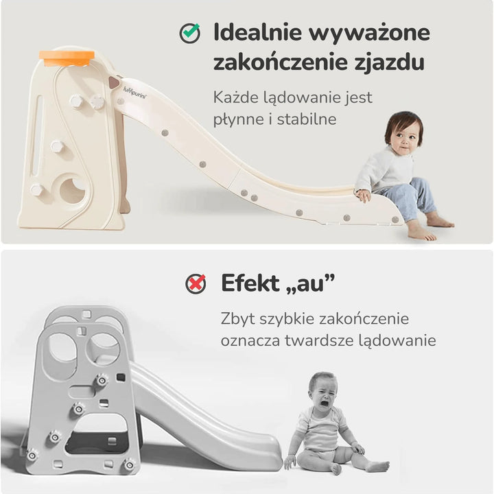 KIDS' SLIDE WITH BASKETBALL HOOP: STURDY, LONG, FOLDABLE PLAY SET