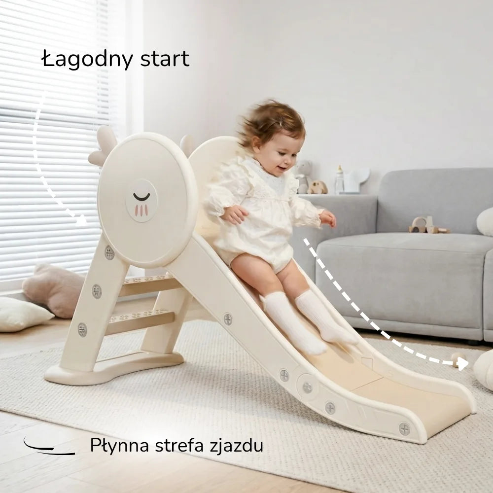 Zjeżdżalnia dla dzieci Lumpurini Pomposa – plastikowa ślizgawka ze schodkami do domu i ogrodu