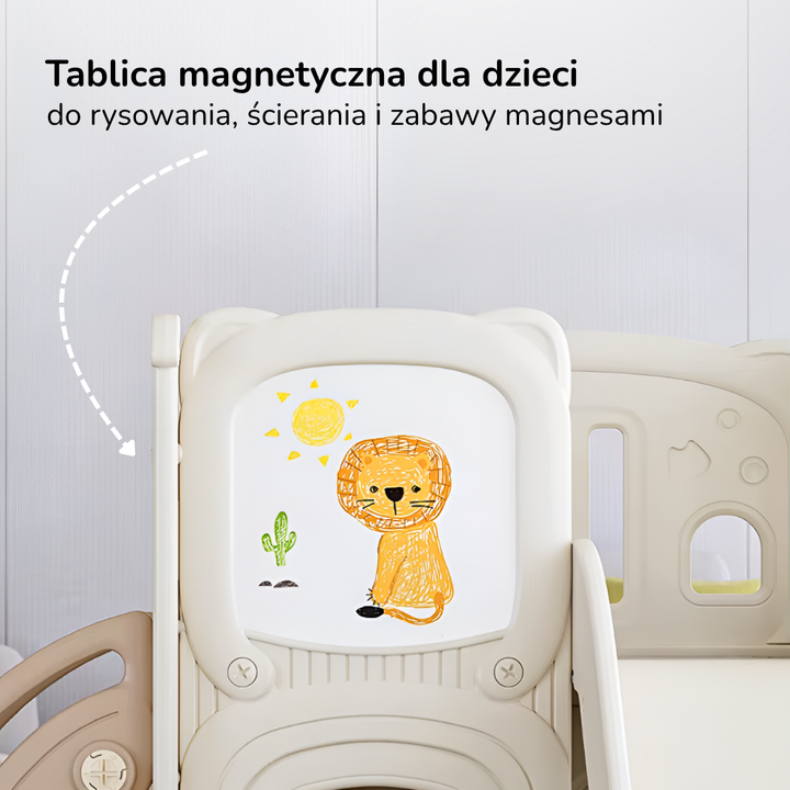 PLAC ZABAW DOMOWY OGRODOWY DLA DZIECI 4W1 HUSTAWKA ZJEŻDŻALNIA TUNEL DOMEK