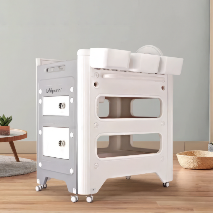 BABY CARE DRESSER - 2-IN-1 CHANGING TABLE WITH STORAGE SYSTEM