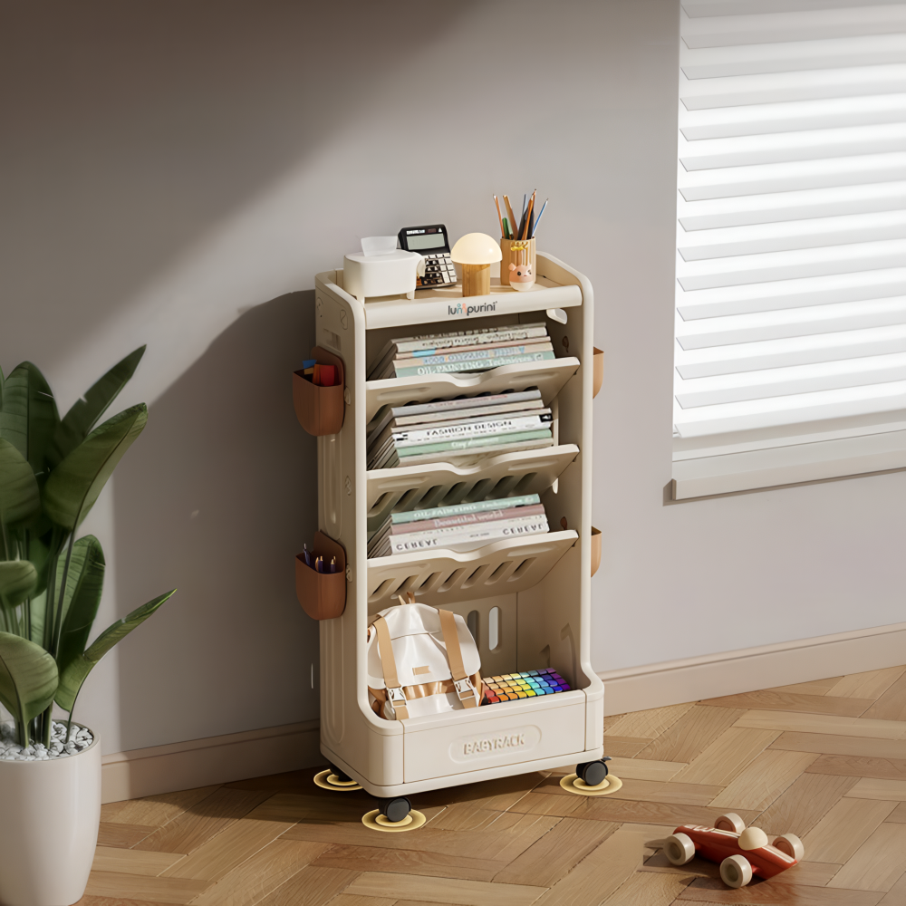 CHILDREN'S BOOK & TOY ORGANIZER – LARGE STORAGE RACK – KIDS BOOKSHELF & UNIT