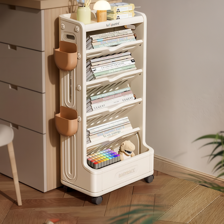 CHILDREN'S BOOK & TOY ORGANIZER – LARGE STORAGE RACK – KIDS BOOKSHELF & UNIT