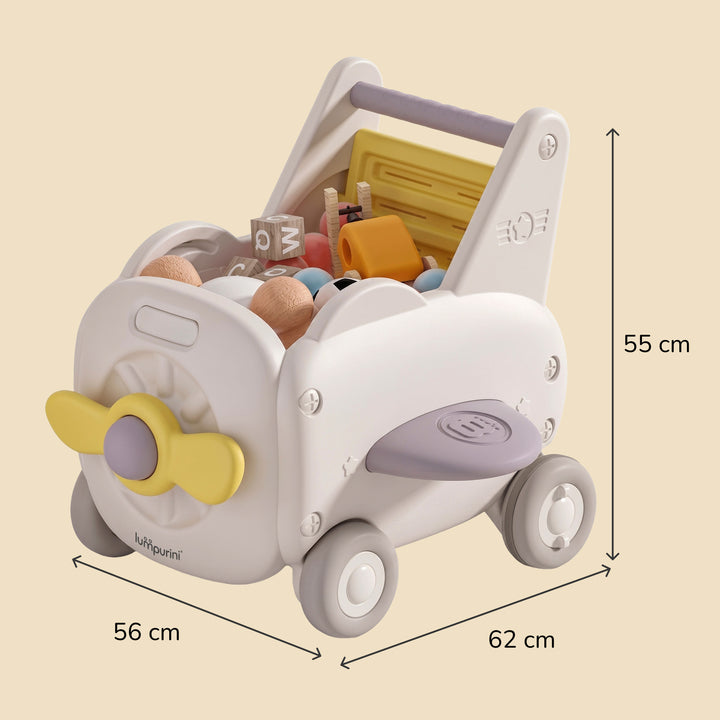 4-IN-1 BABY WALKER, PUSH TOY, AND RIDE-ON WAGON – TOY ORGANIZER WITH SPEED CONTROL