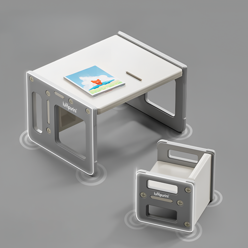 5-IN-1 CHILDREN'S TABLE AND TWO CHAIRS SET FOR LEARNING AND CREATIVITY