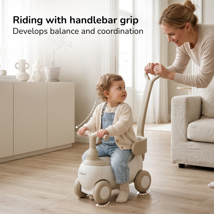 4-IN-1 ROCKING HORSE RIDE-ON TOY – BALANCE BIKE & RIDE-ON WITH PUSH HANDLE