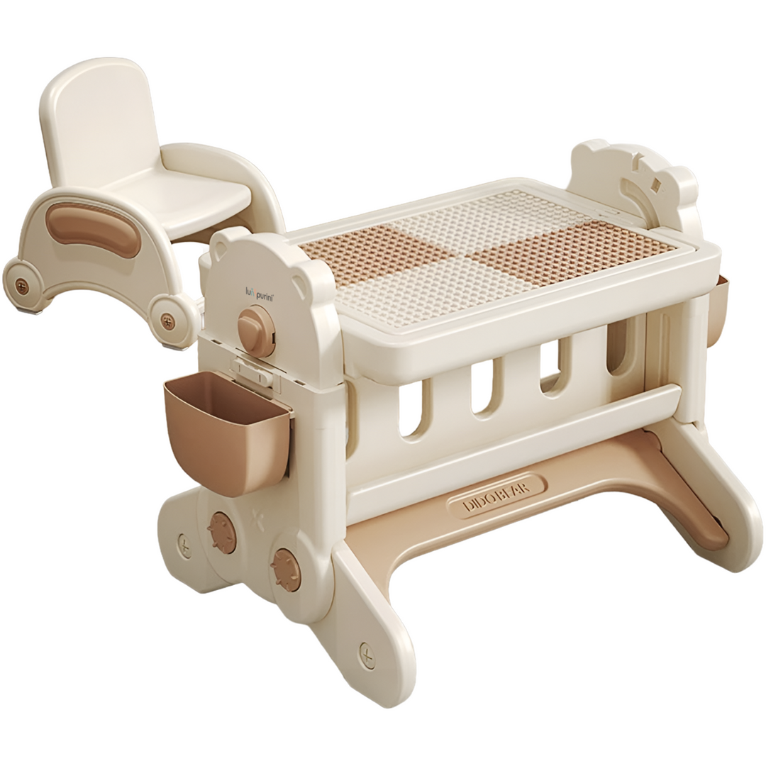 7-IN-1 EDUCATIONAL ACTIVITY TABLE WITH CHAIR – DRAWING BOARD & BUILDING BLOCK DESK