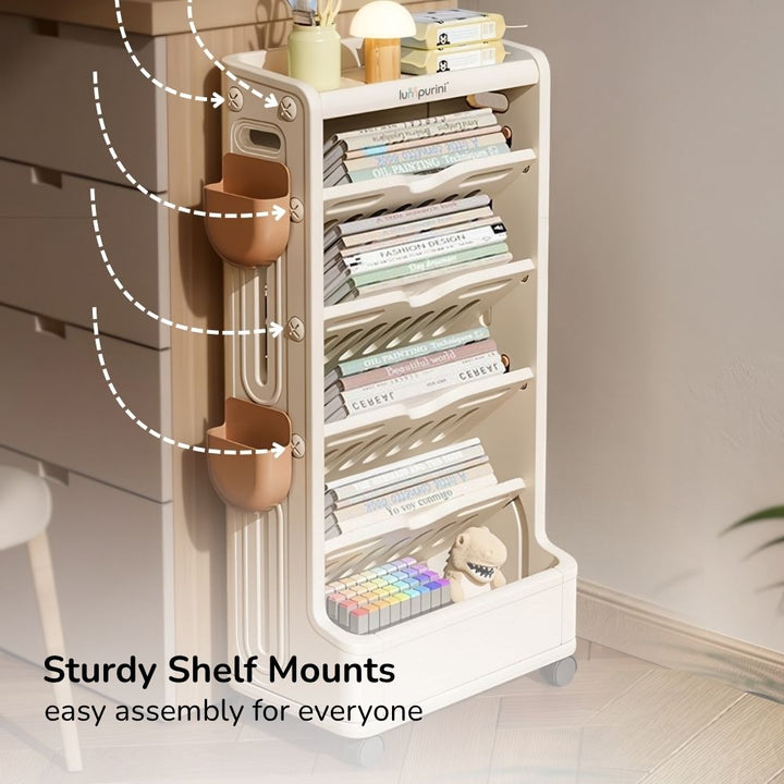CHILDREN'S BOOK & TOY ORGANIZER – LARGE STORAGE RACK – KIDS BOOKSHELF & UNIT