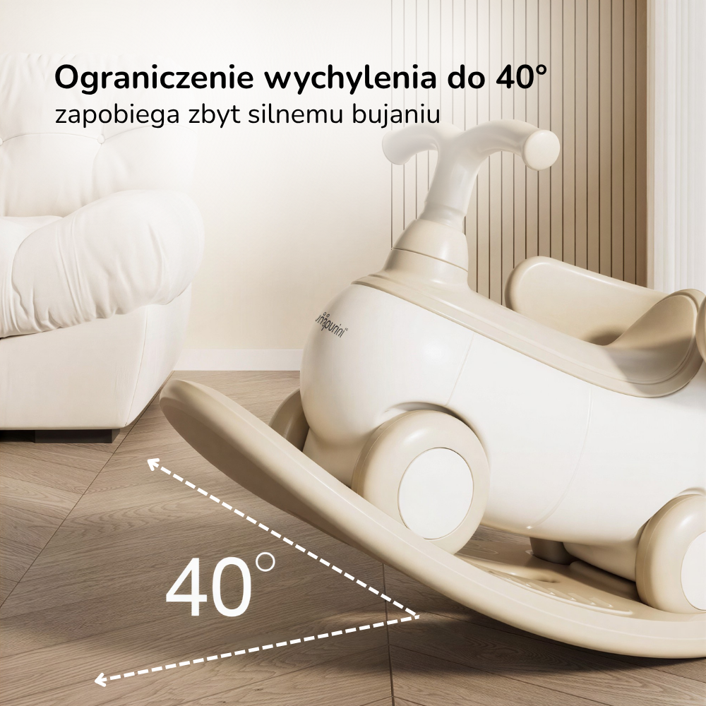 Konik na biegunach 4w1 Lumpurini Taleleo – bujak, jeździk i rowerek biegowy z rączką dla rodzica