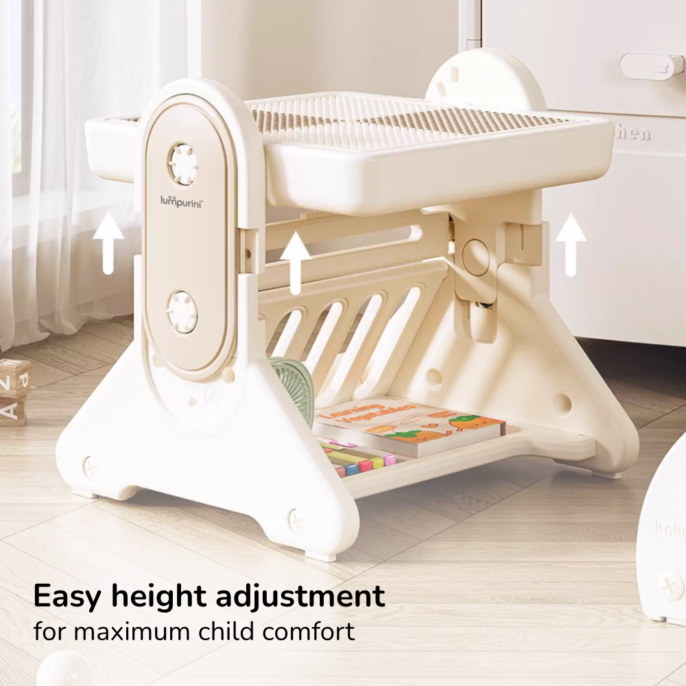 7-IN-1 EDUCATIONAL ACTIVITY TABLE WITH CHAIR – DRAWING BOARD & BUILDING BLOCK BASE