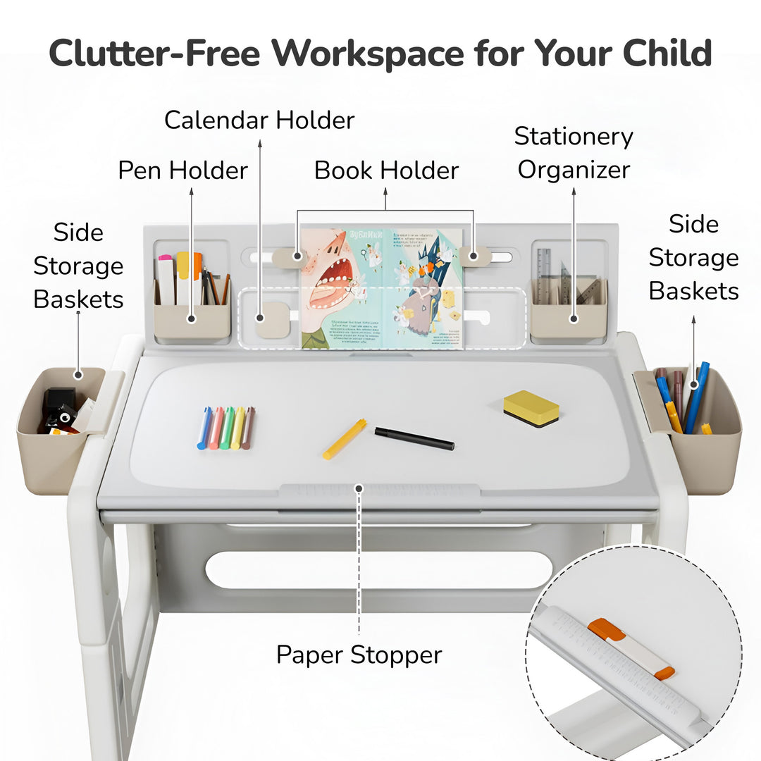 4-IN-1 KIDS' TABLE & CHAIR SET: CONVERTIBLE DESK, ART EASEL, AND BUILDING BLOCK BOARD