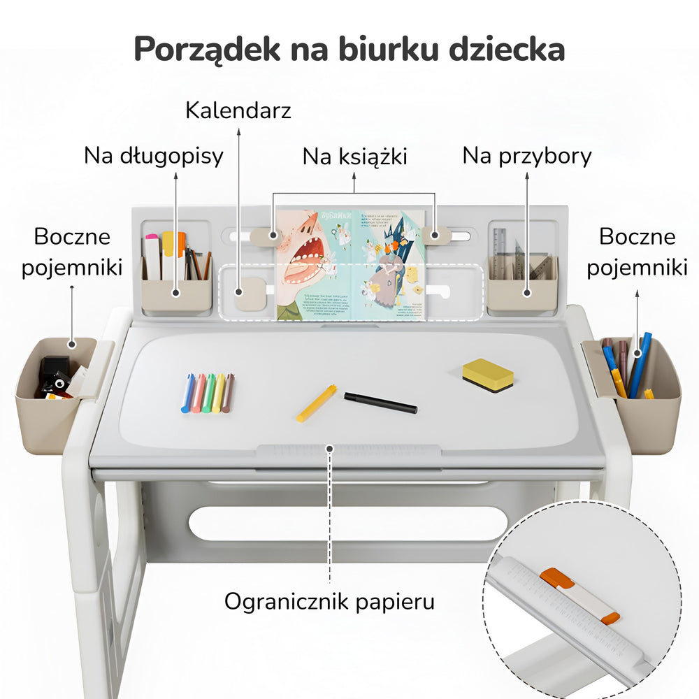 ZESTAW STOLIK I KRZESŁO DLA DZIECI 4W1 DESKA DO MALOWANIA KLOCKÓW ORGANIZER