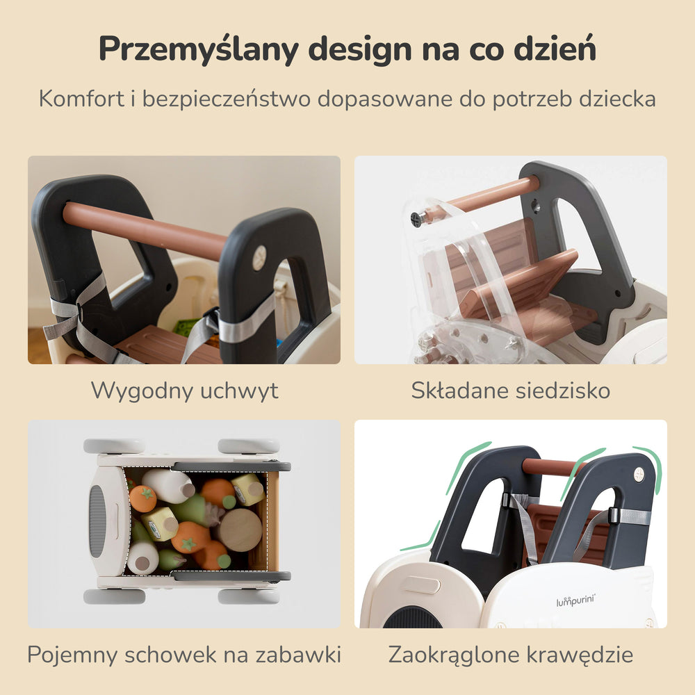PCHACZ CHODZIK JEŹDZIK WÓZEK 4W1 ORGANIZER NA ZABAWKI REGULACJA PRĘDKOŚCI