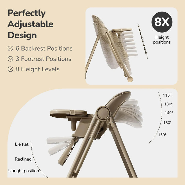 3-IN-1 BABY HIGH CHAIR: RECLINER, BOUNCER, AND ADJUSTABLE FEEDING CHAIR