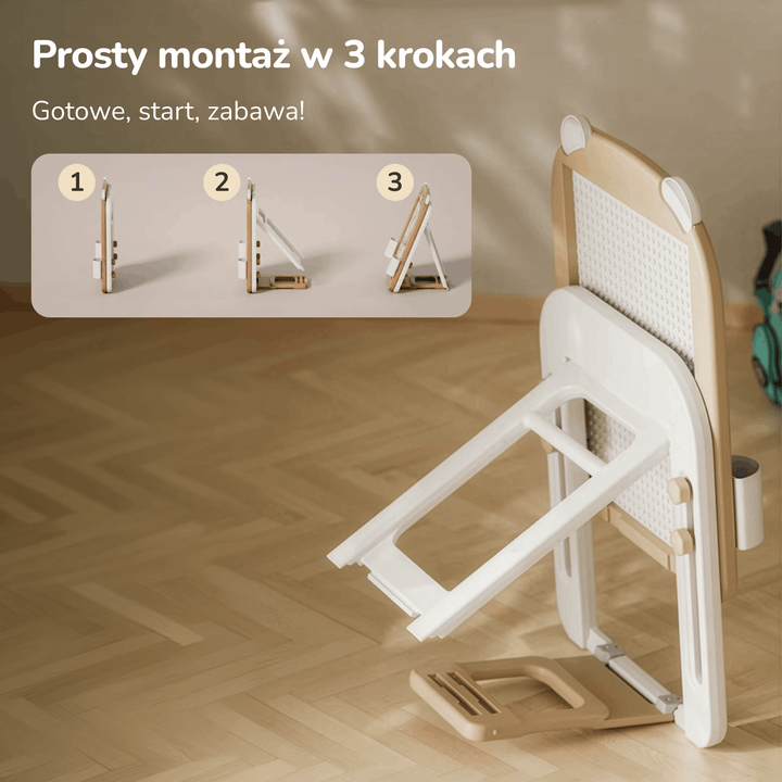 TABLICA EDUKACYJNA DLA NAUKI DZIECI 2W1 SZTALUGA MAGNETYCZNA + AKCESORIA
