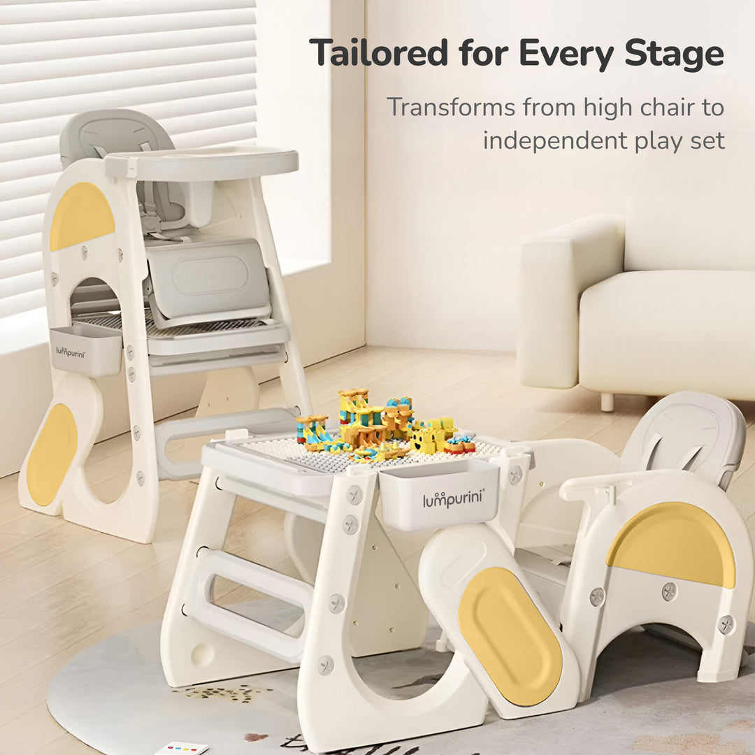 5-IN-1 CONVERTIBLE BABY HIGH CHAIR & ACTIVITY CENTER: FEEDING, LEARNING, AND CREATIVE PLAY