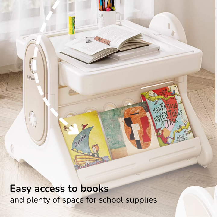 7-IN-1 EDUCATIONAL ACTIVITY TABLE WITH CHAIR – DRAWING BOARD & BUILDING BLOCK BASE