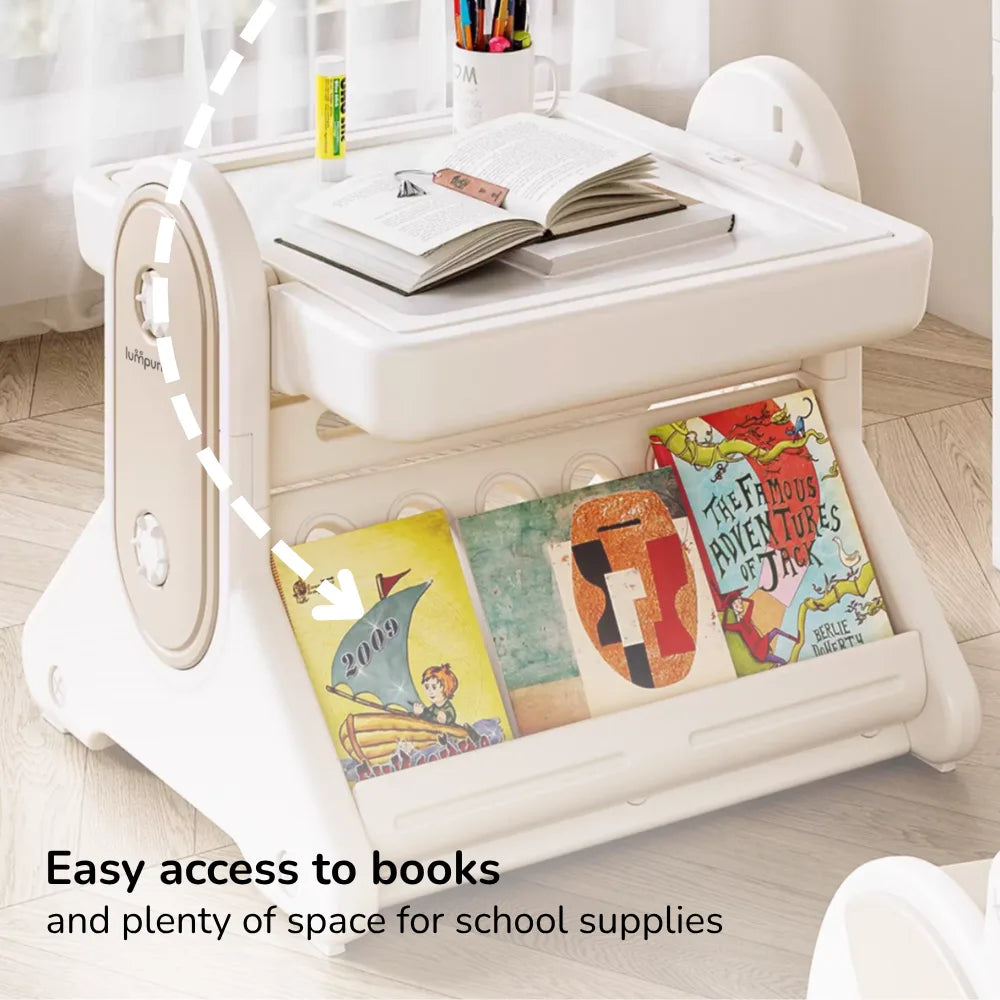 7-IN-1 EDUCATIONAL ACTIVITY TABLE WITH CHAIR – DRAWING BOARD & BUILDING BLOCK BASE