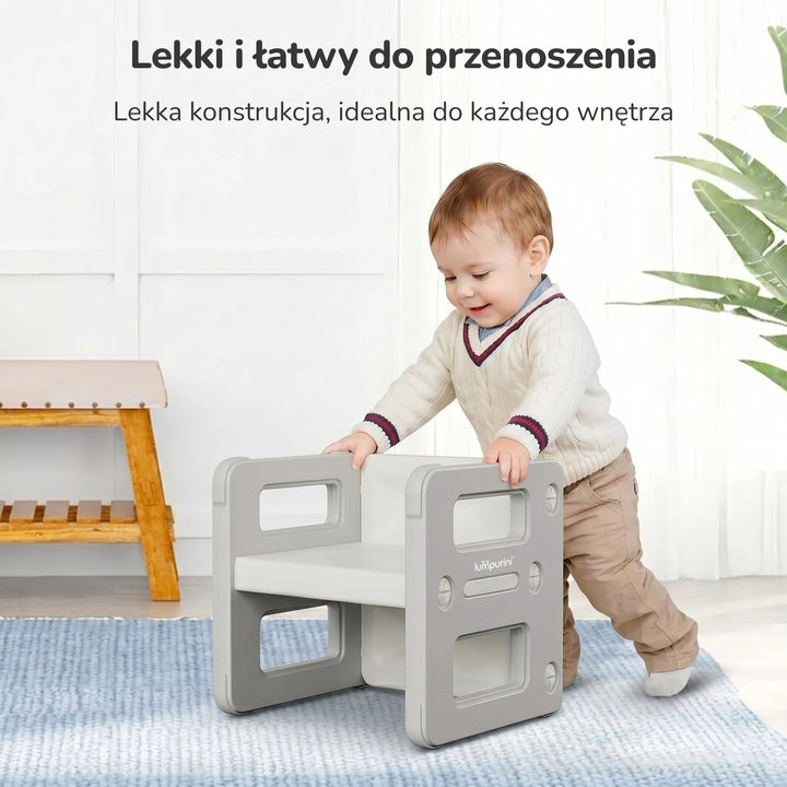 Stolik i dwa krzesełka dla dzieci 5w1 Lumpurini Dafne Duo – zestaw transformer do nauki i zabawy