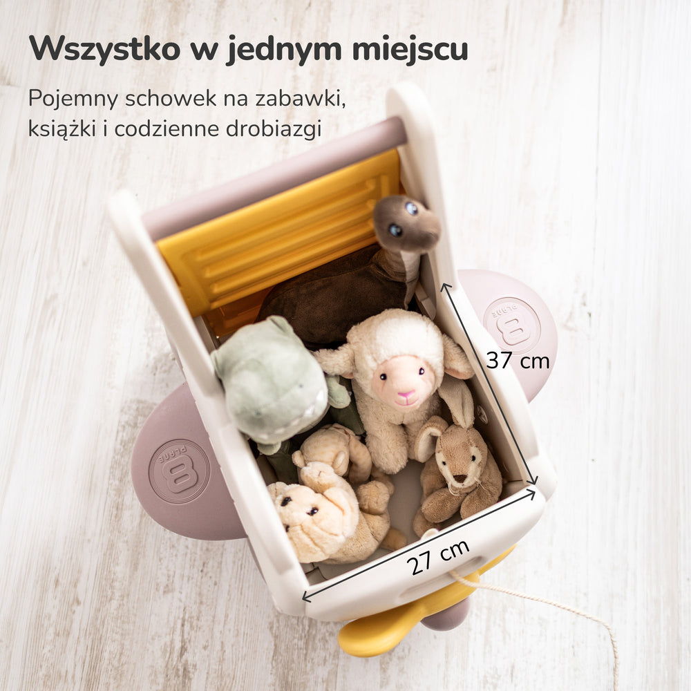 PCHACZ CHODZIK JEŹDZIK WÓZEK 4W1 ORGANIZER NA ZABAWKI REGULACJA PRĘDKOŚCI