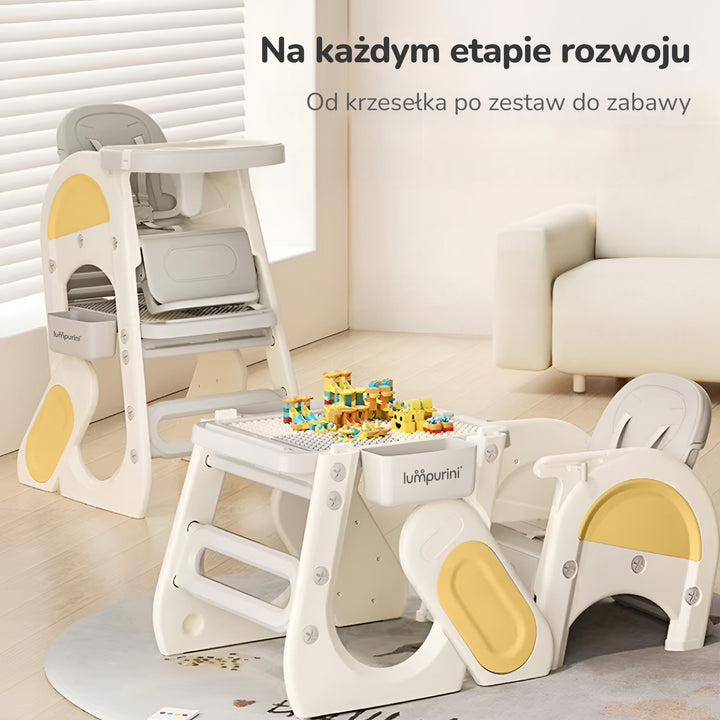 KRZESEŁKO DO KARMIENIA DZIECI 5W1 ROZKŁADANE REGULOWANE STOLIK KRZESŁO