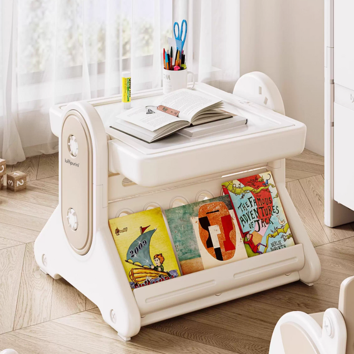 7-IN-1 EDUCATIONAL ACTIVITY TABLE WITH CHAIR – DRAWING BOARD & BUILDING BLOCK BASE