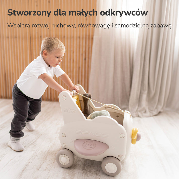 PCHACZ CHODZIK JEŹDZIK WÓZEK 4W1 ORGANIZER NA ZABAWKI REGULACJA PRĘDKOŚCI